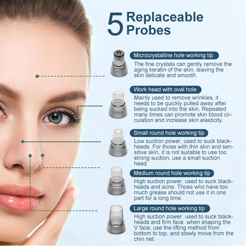 Suction Blackhead Remover Kit Electric Facial Pore Cleanser Acne Cleaner