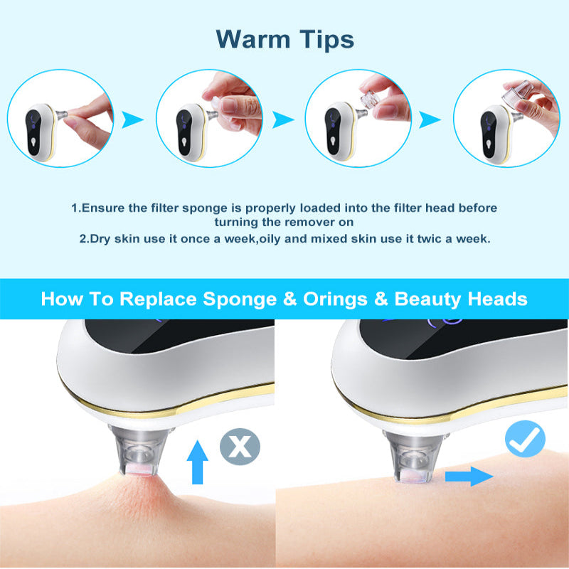 Suction Blackhead Remover Kit Electric Facial Pore Cleanser Acne Cleaner