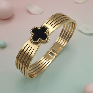 Clover Charm Hinged Bangle