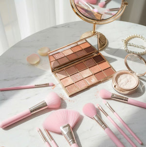 GR - Professional Pink Makeup Brush Set
